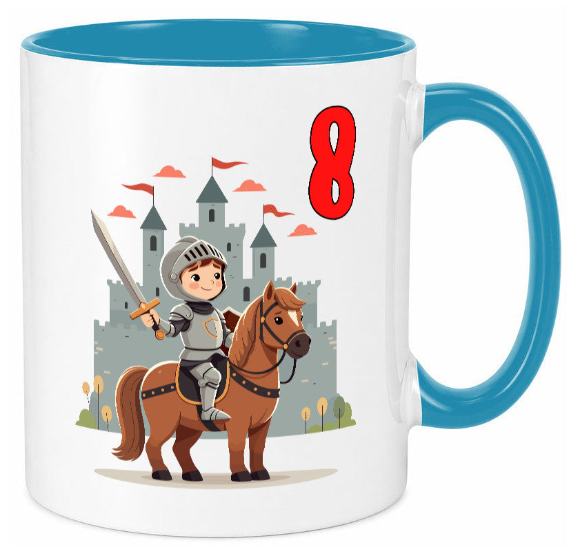 8. Geburtstag | 8 Jahre Ritter Junge Schloss Geschenk Geschenkidee lustiger Tasse