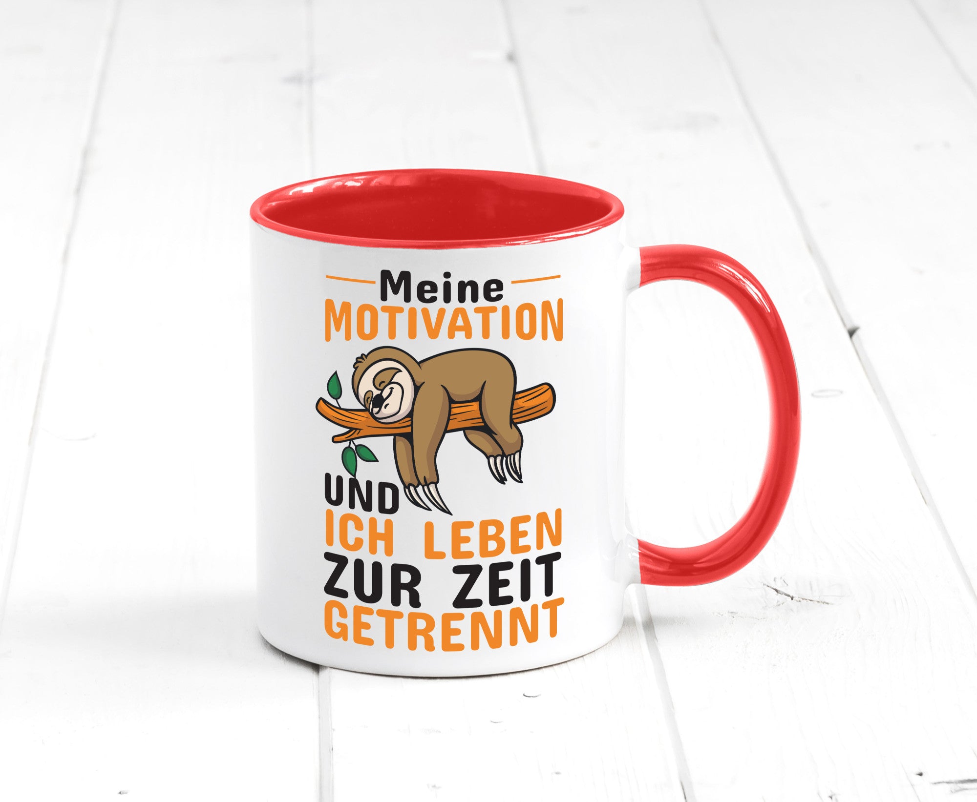Keine Motivation | Faultier Tasse Büro Humor faul Geschenk Arbeit Kollegen