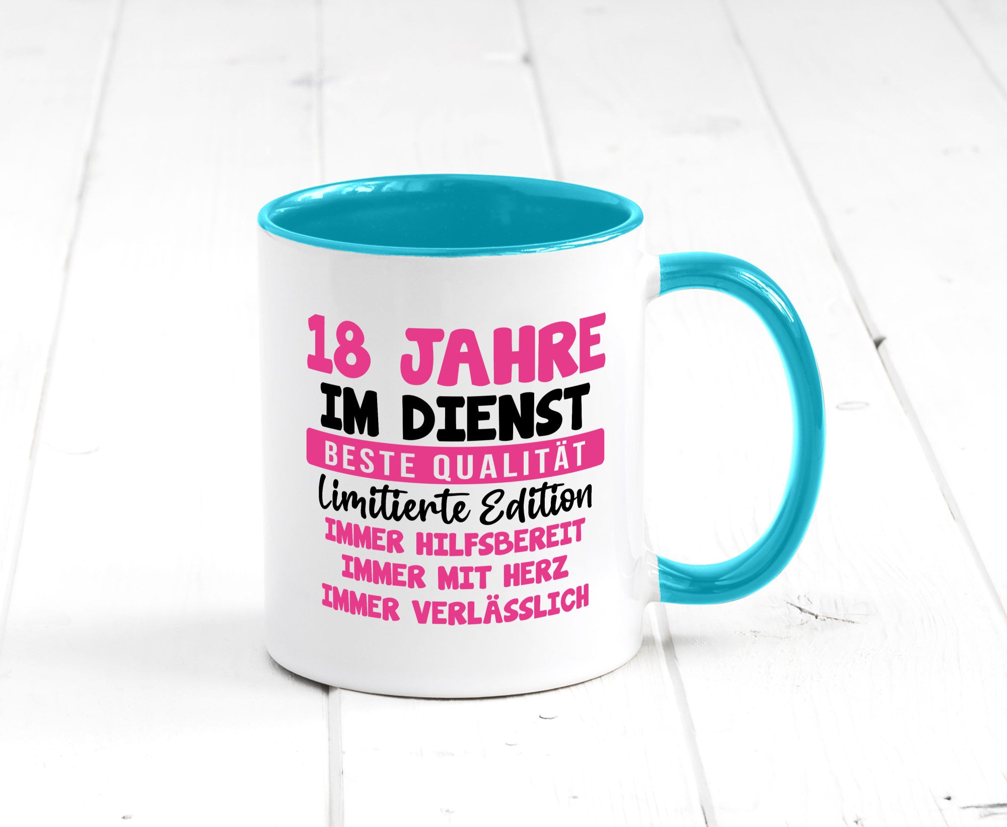 18 Jahre im Dienst | Jubiläum Arbeit v10 lustig Kollegen Büro Geschenk Tasse