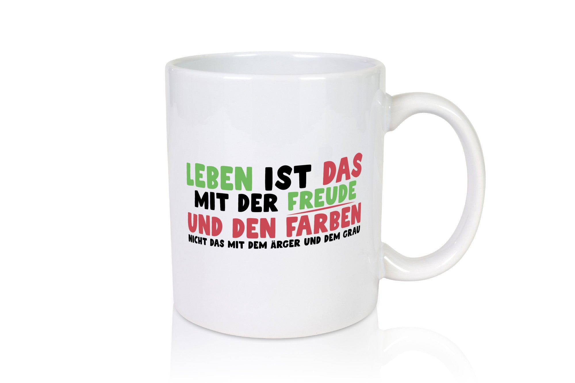 Leben | Freude Farben Lebensfreude bunter Smiley Geschenkidee Humor Tasse