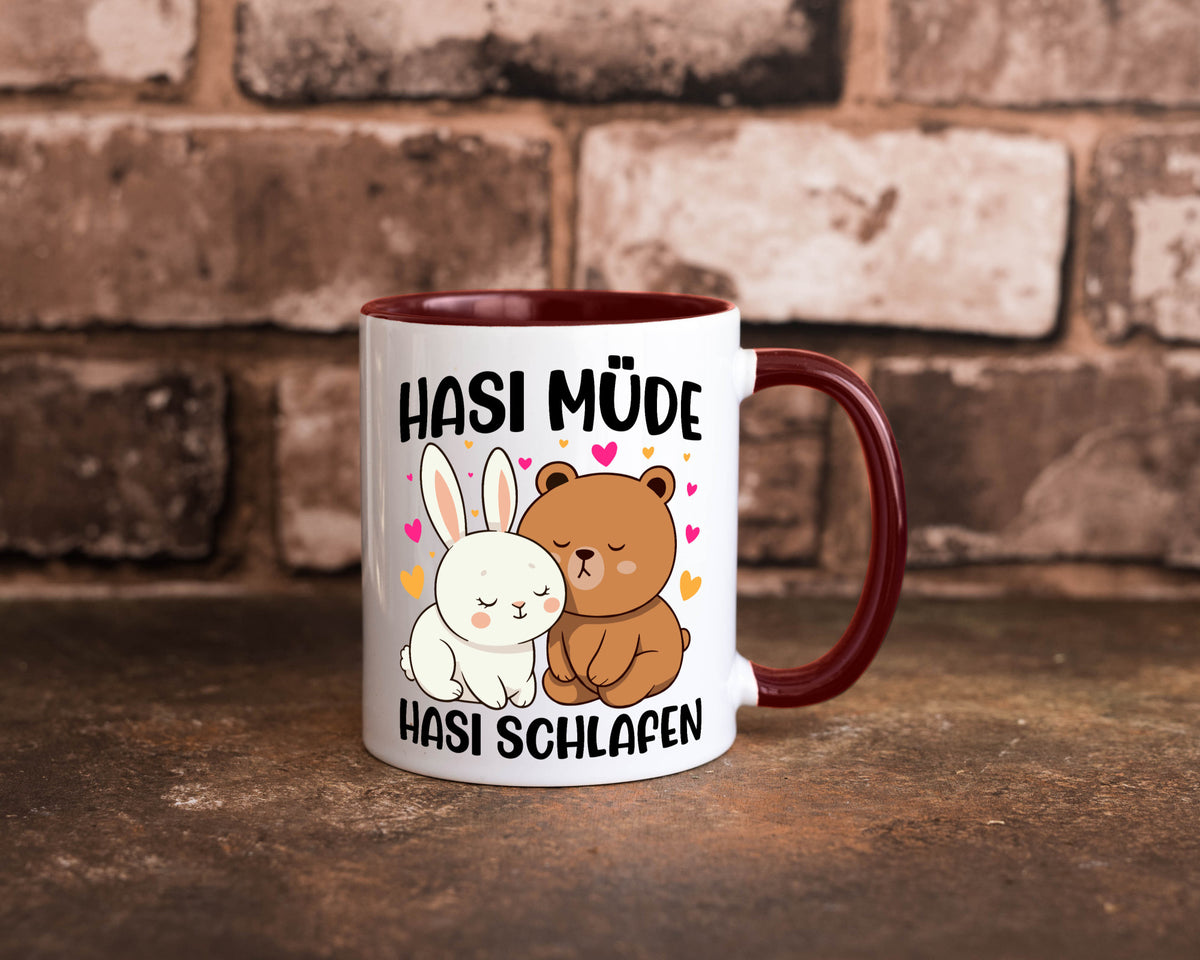 Hasi Müde | schlafen Kaninchen Häschen v2 lustiger Spruch Geschenk Humor Tasse