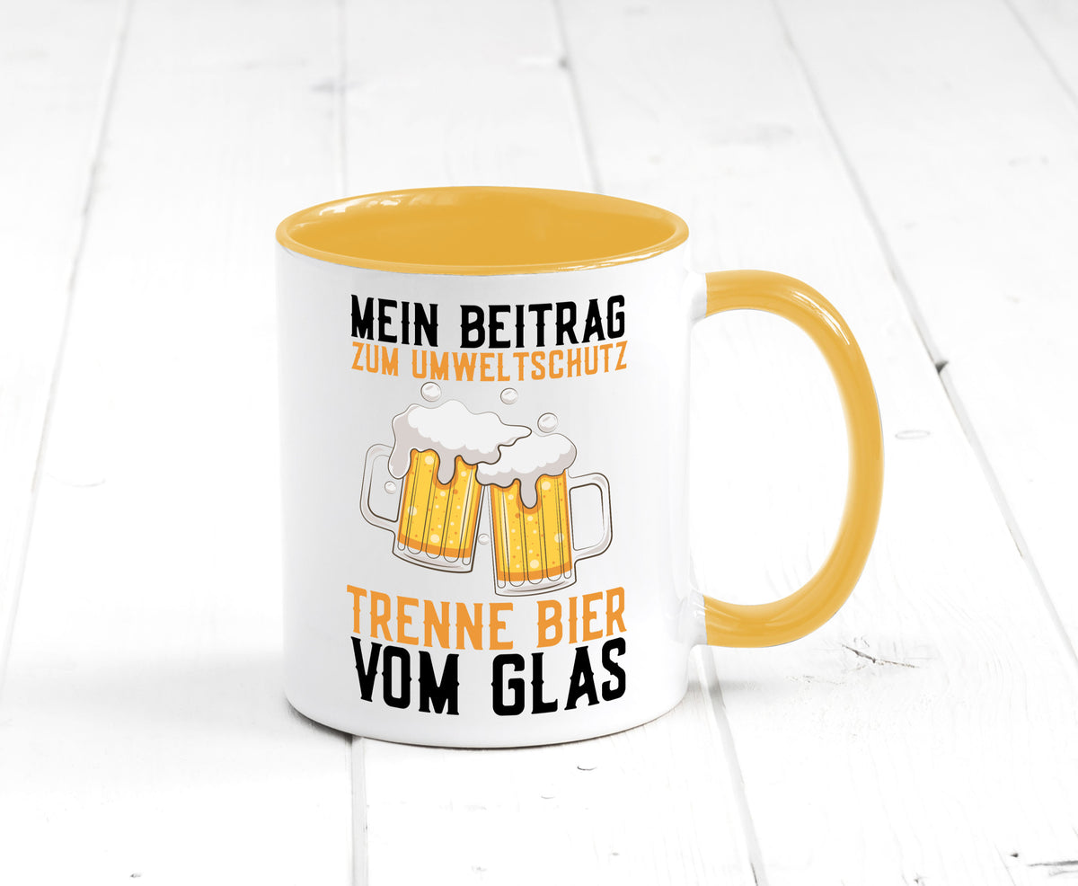 Beitrag zum Umweltschutz | Biertrinker Party Pils lustiger Spruch Geschenk Tasse
