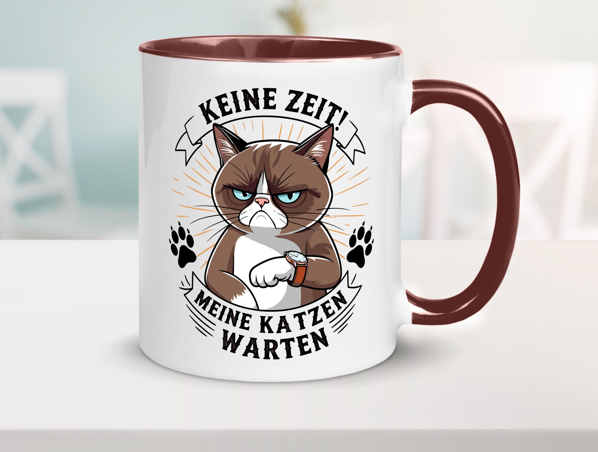 Keine Zeit meine Katzen Warten | Schwarze Katze Geschenkidee Tierliebhaber