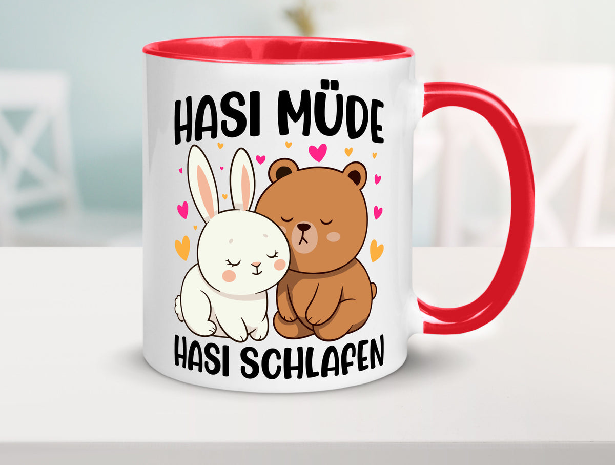 Hasi Müde | schlafen Kaninchen Häschen v2 lustiger Spruch Geschenk Humor Tasse