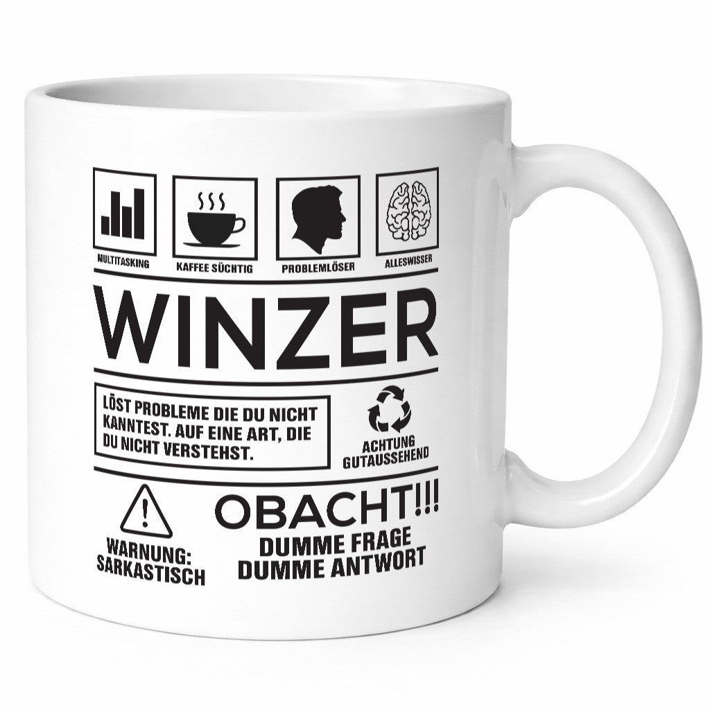 Achtung Probleme Winzer | Weinbauer Wein Geschenkidee Humor Tasse