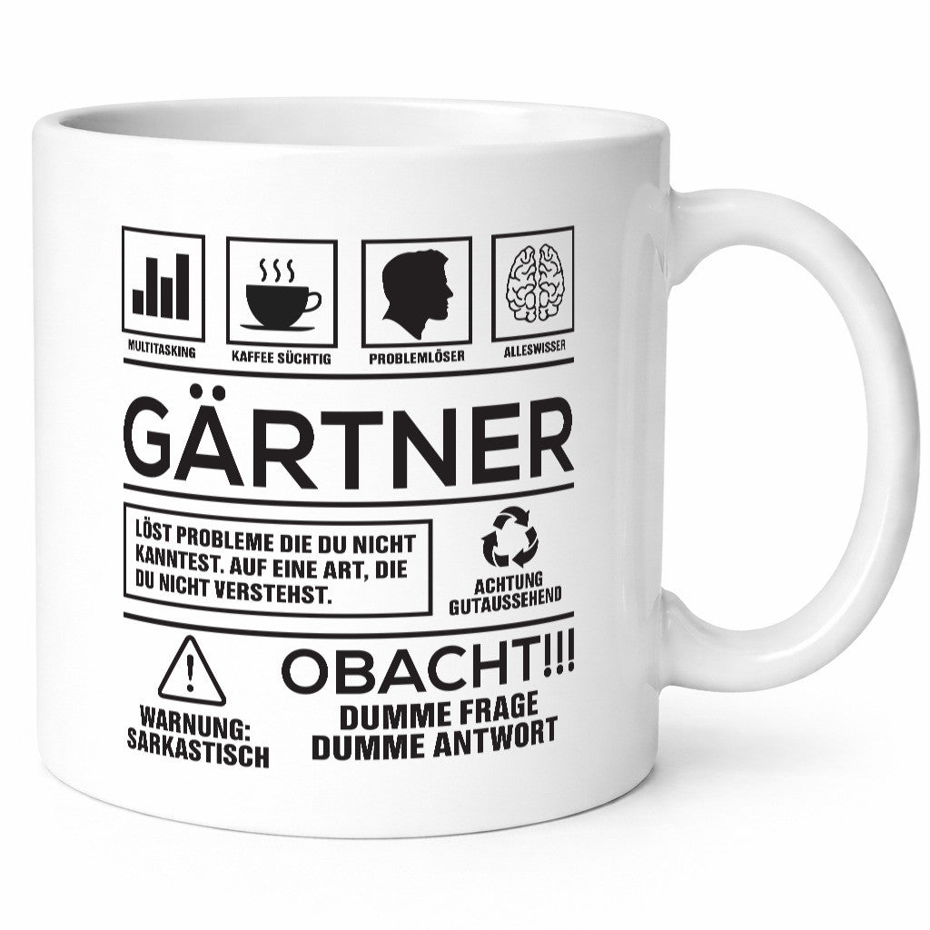 Achtung Probleme Gärtner | Gartenbau Geschenkidee Humor Tasse