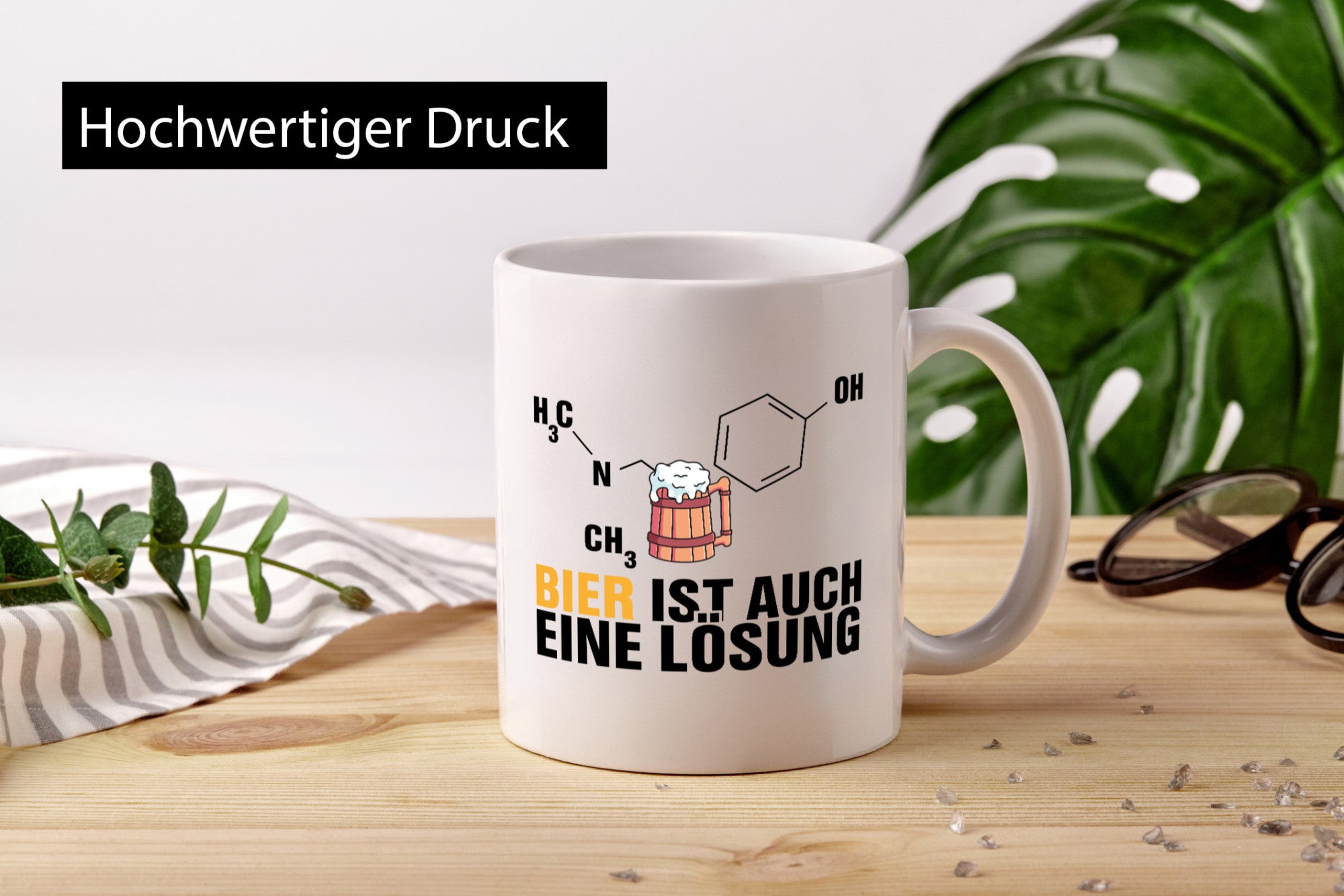 Bier Lösung lustig Humor Geschenkidee Geschenk Tasse