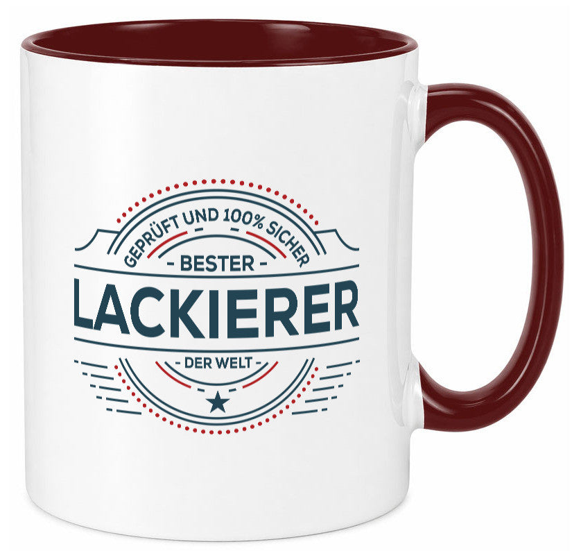 Geprüft und sicher: Lackierer | Definition lackieren Geschenk Humor Tasse
