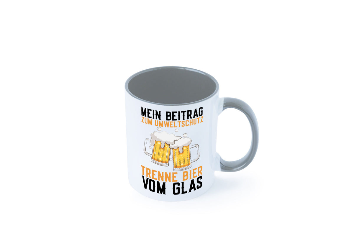 Beitrag zum Umweltschutz | Biertrinker Party Pils lustiger Spruch Geschenk Tasse