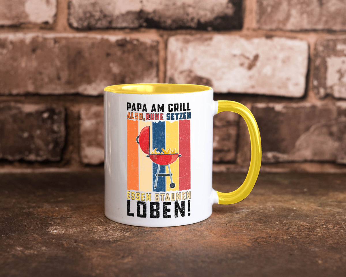Papa am Grill | Grillmeister BBQ Grillabend v2 Geschenkidee Humor Tasse