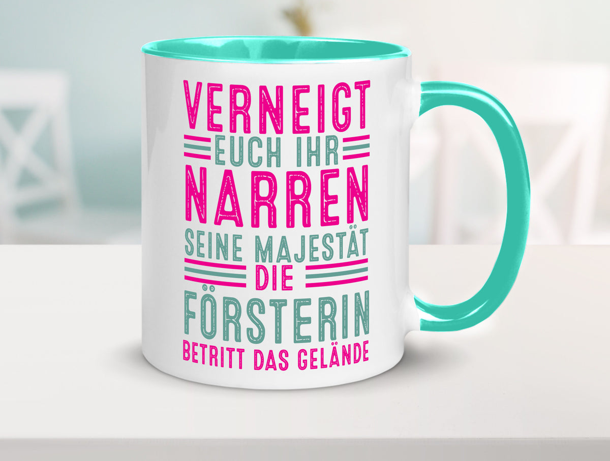 Verneigt euch: Försterin | Forst Arbeit v2 Geschenkidee Kollegen Büro Humor Tasse