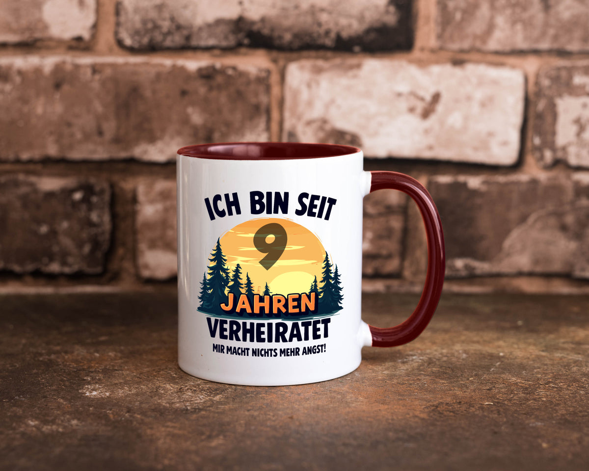 Ich bin Verheiratet | 9. Hochzeitstag Ehepaar v2 Geschenkidee Humor Tasse