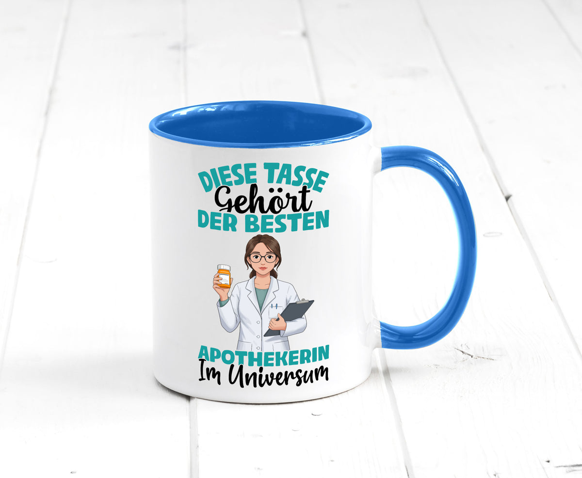 Im Universum: Apothekerin | Apotheke Pharmazie lustiger Spruch Geschenk Humor Tasse