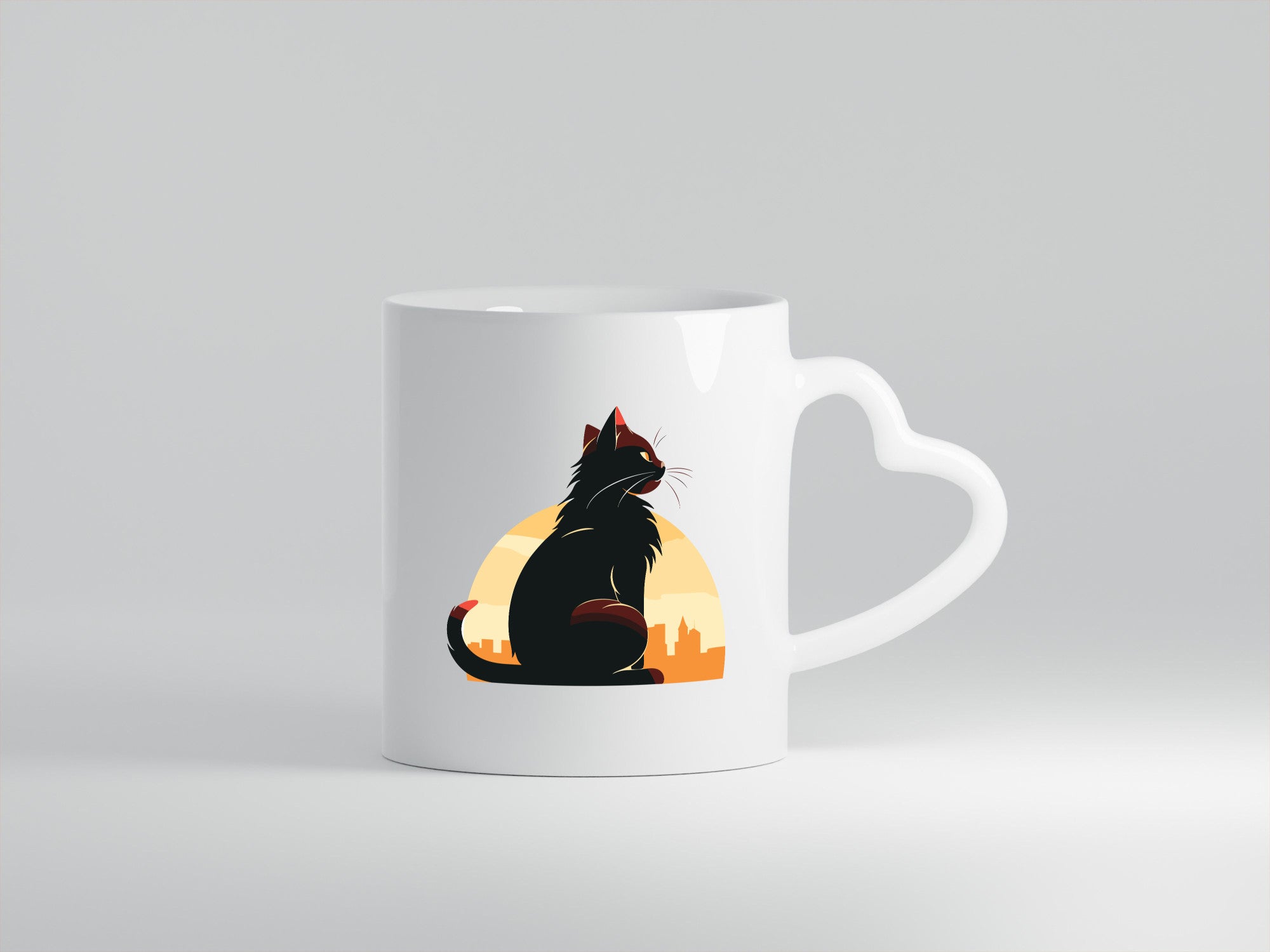 Katze | Großstadt Sonnenaufgang lustiger Spruch Geschenk Tierliebhaber Humor