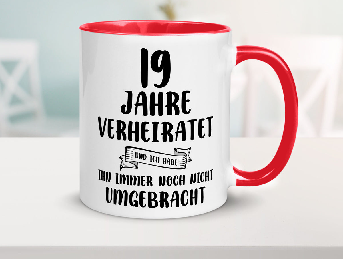 19 Jahre Verheiratet, immer noch am Leben! lustig Humor Geschenkidee Geschenk Tasse