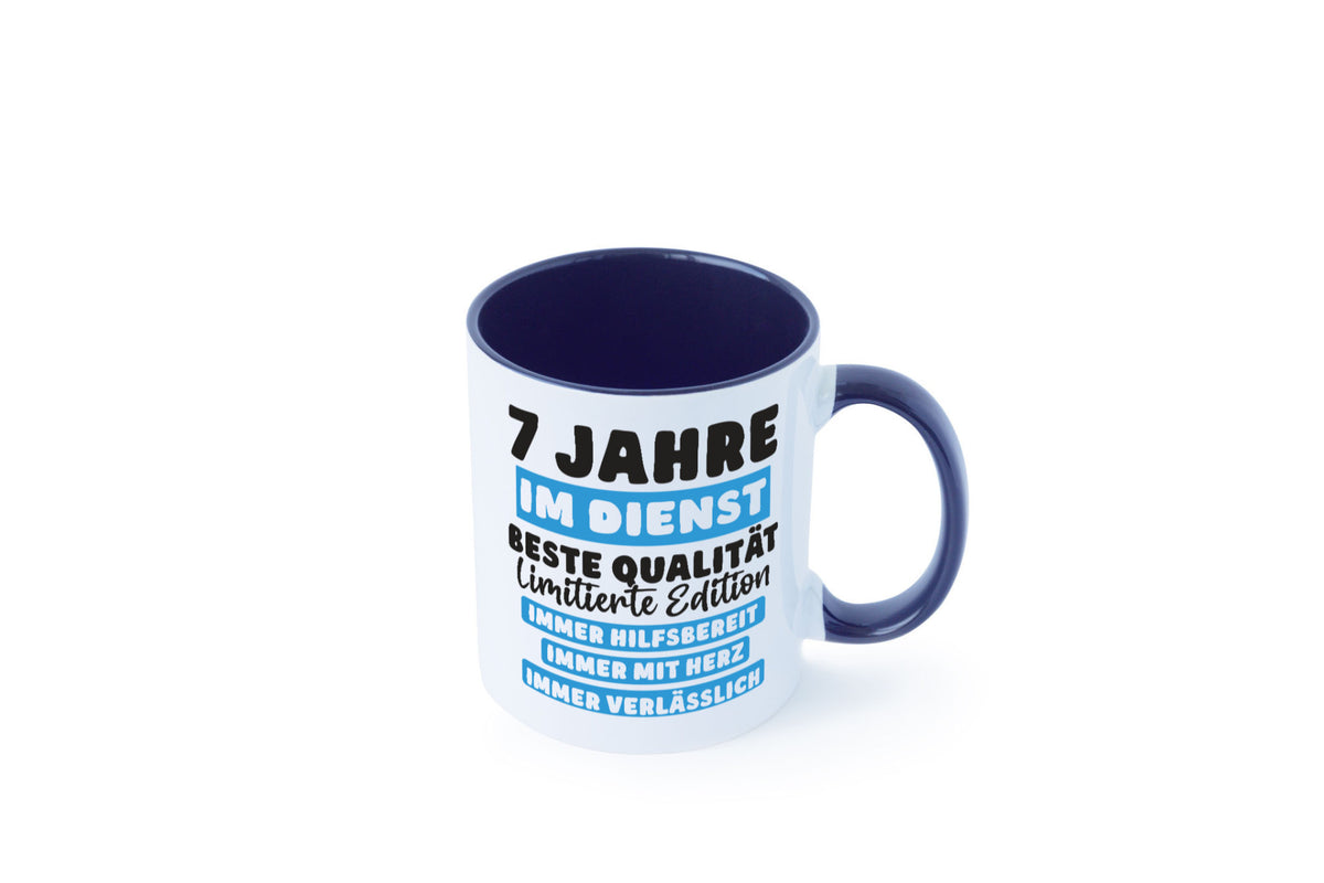 7 Jahre im Dienst | Jubiläum Arbeit v6 lustig Kollegen Büro Geschenk Tasse