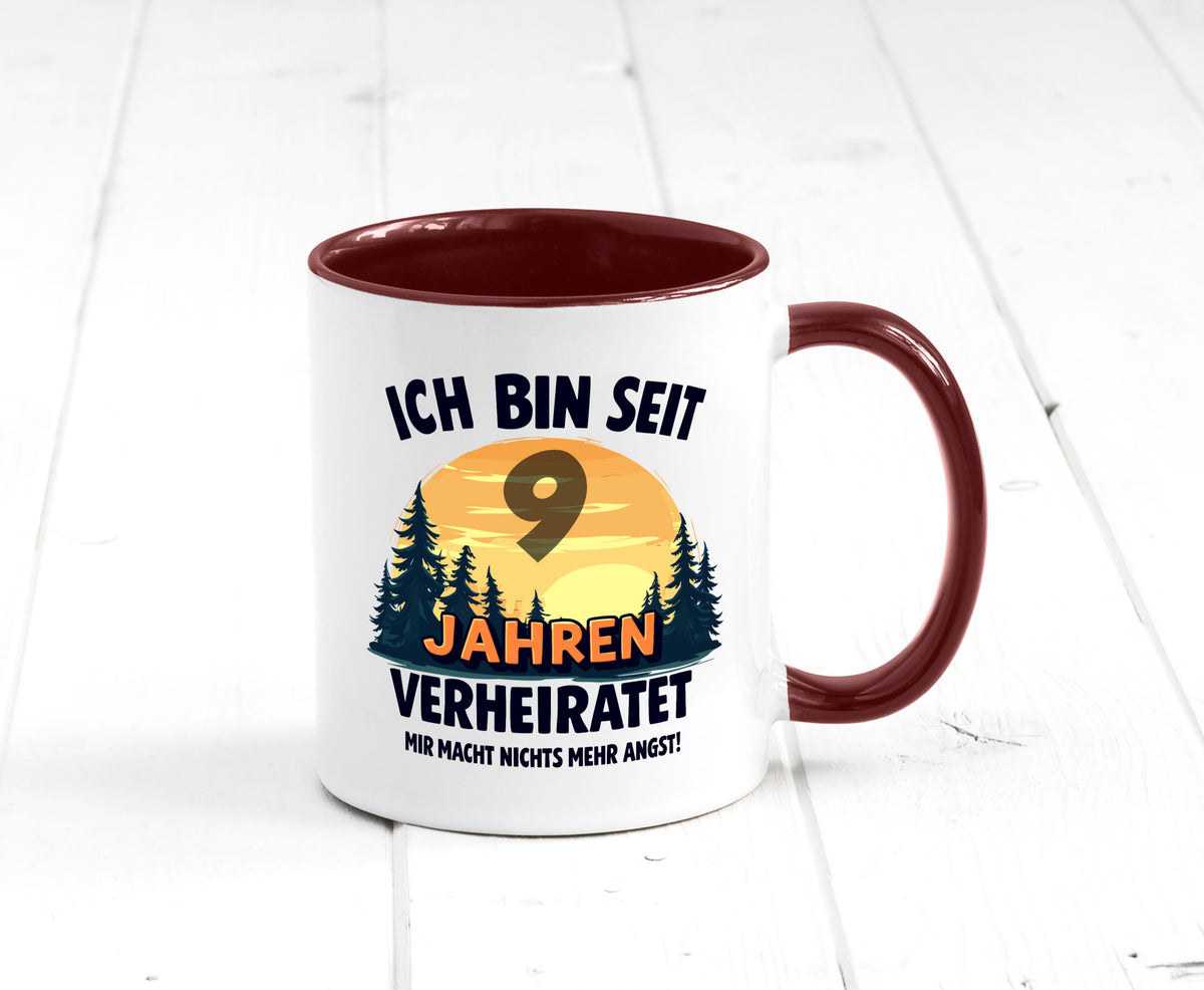 Ich bin Verheiratet | 9. Hochzeitstag Ehepaar v2 Geschenkidee Humor Tasse