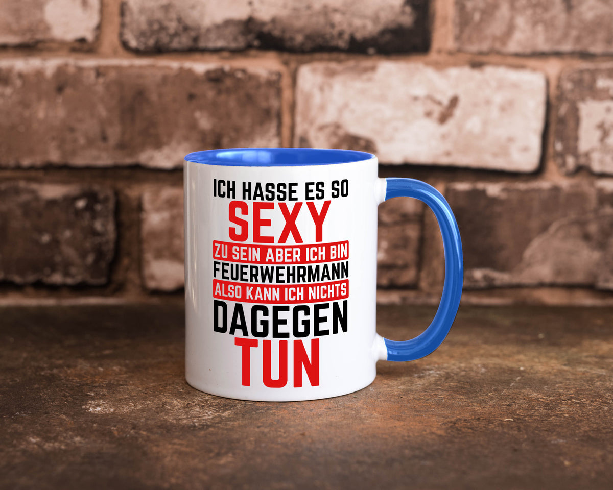 Sexy Feuerwehrmann | Helden Flammen Brandeinsatz lustig Humor Geschenkidee Tasse