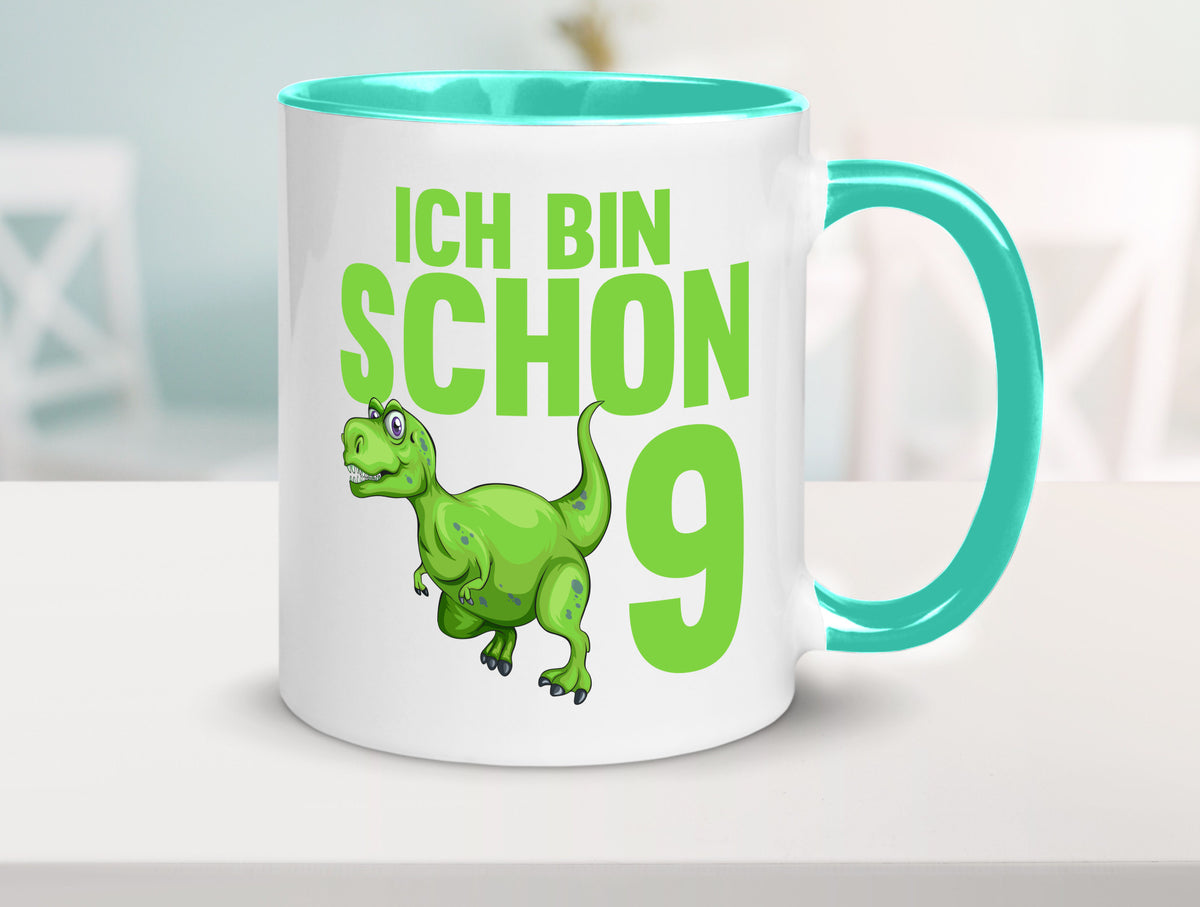9. Geburtstag | 9 Jahre Dino Dinosaurier Geschenkidee Humor Tasse