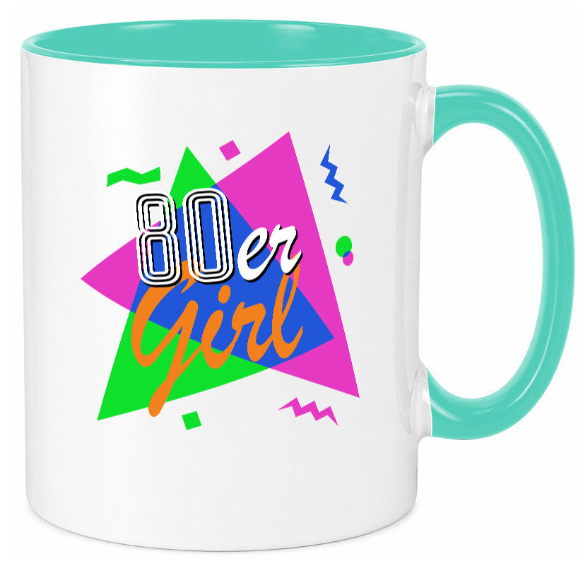 80er Girl - Jahre bunt + verrückt retro Humor Geschenkidee Tasse