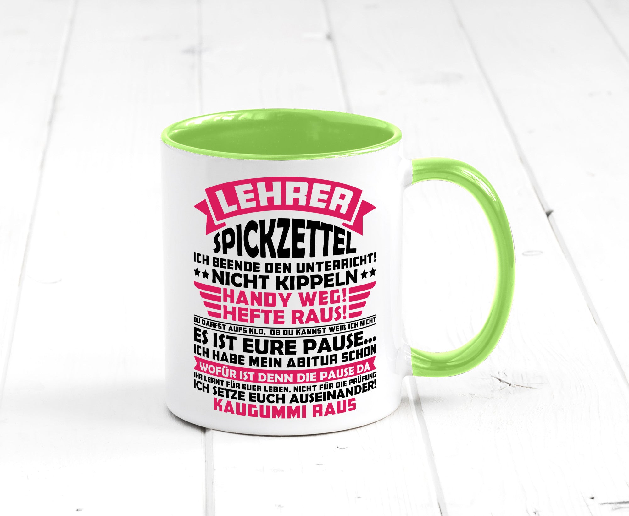 Lehrer Spickzettel | Beruf Tasse lustiger Spruch vl8 Geschenkidee Arbeit