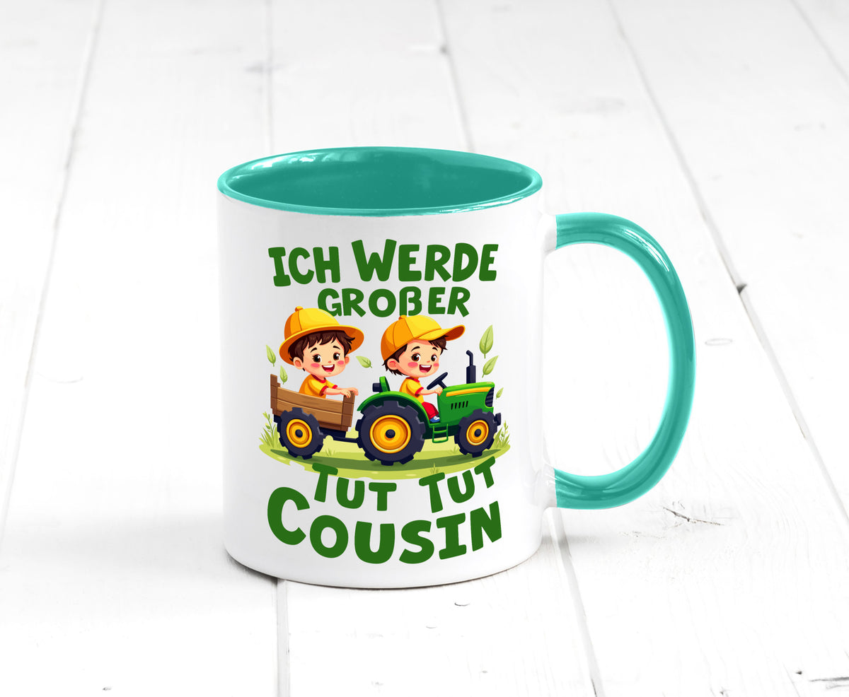 Ich werde Großer Cousin | Familie Bauer lustiger Spruch Geschenk Geschenkidee Tasse