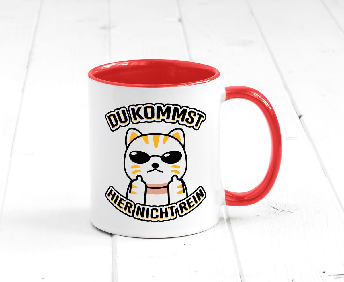 Du kommst hier nicht rein | Böse Katze Humor Tierliebhaber Geschenkidee Tasse