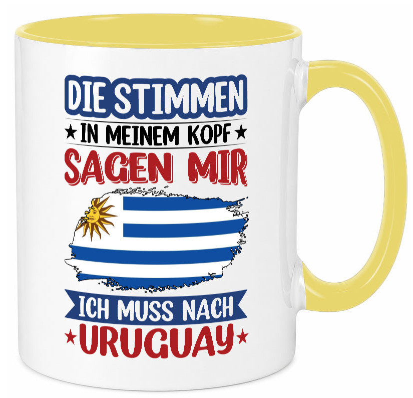Uruguay | Urlaub Stimmen in meinem Kopf Traumland Geschenk Humor Geschenkidee Tasse
