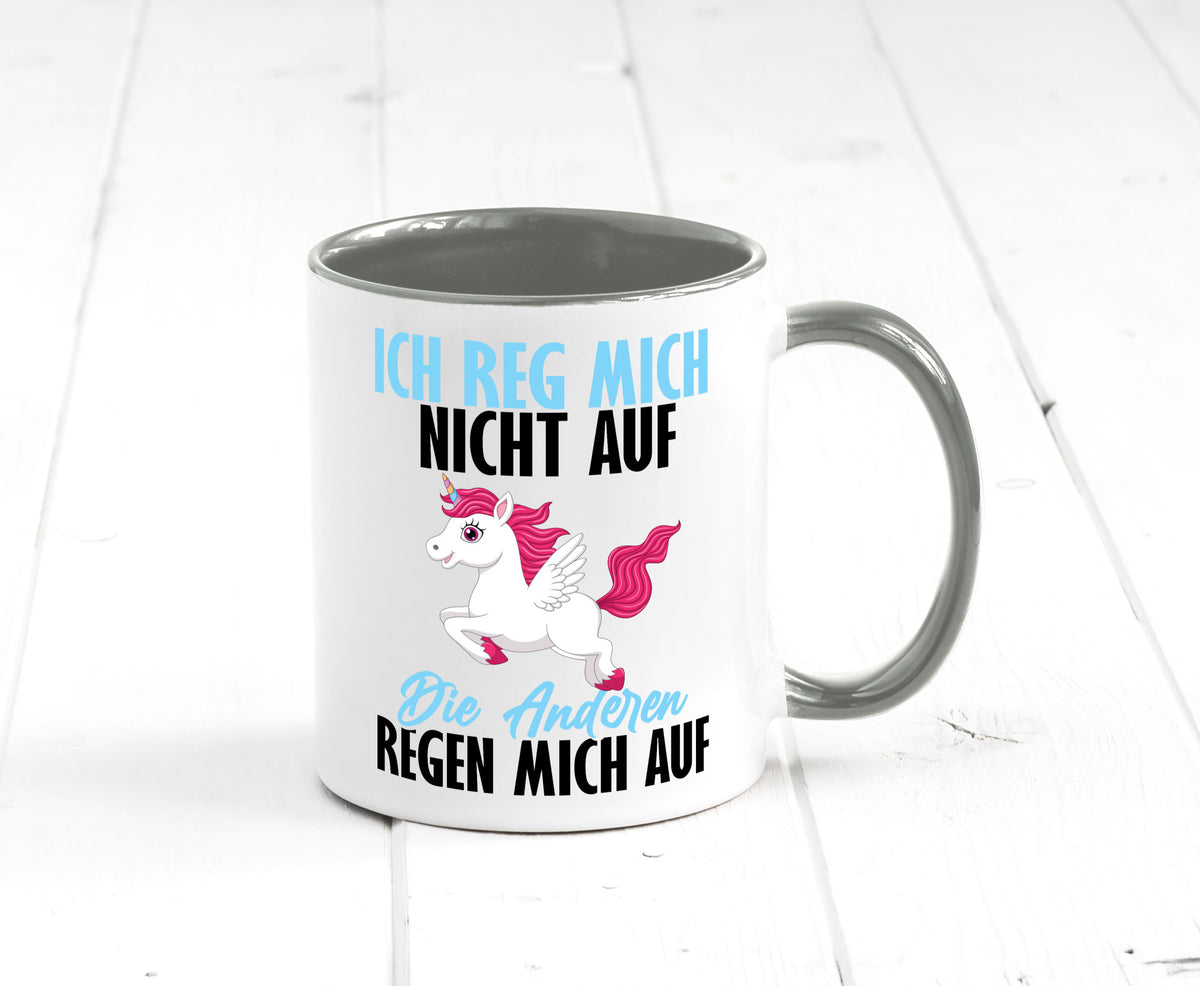 Ich reg mich nicht auf lustiger Spruch Geschenk Humor Geschenkidee Tasse