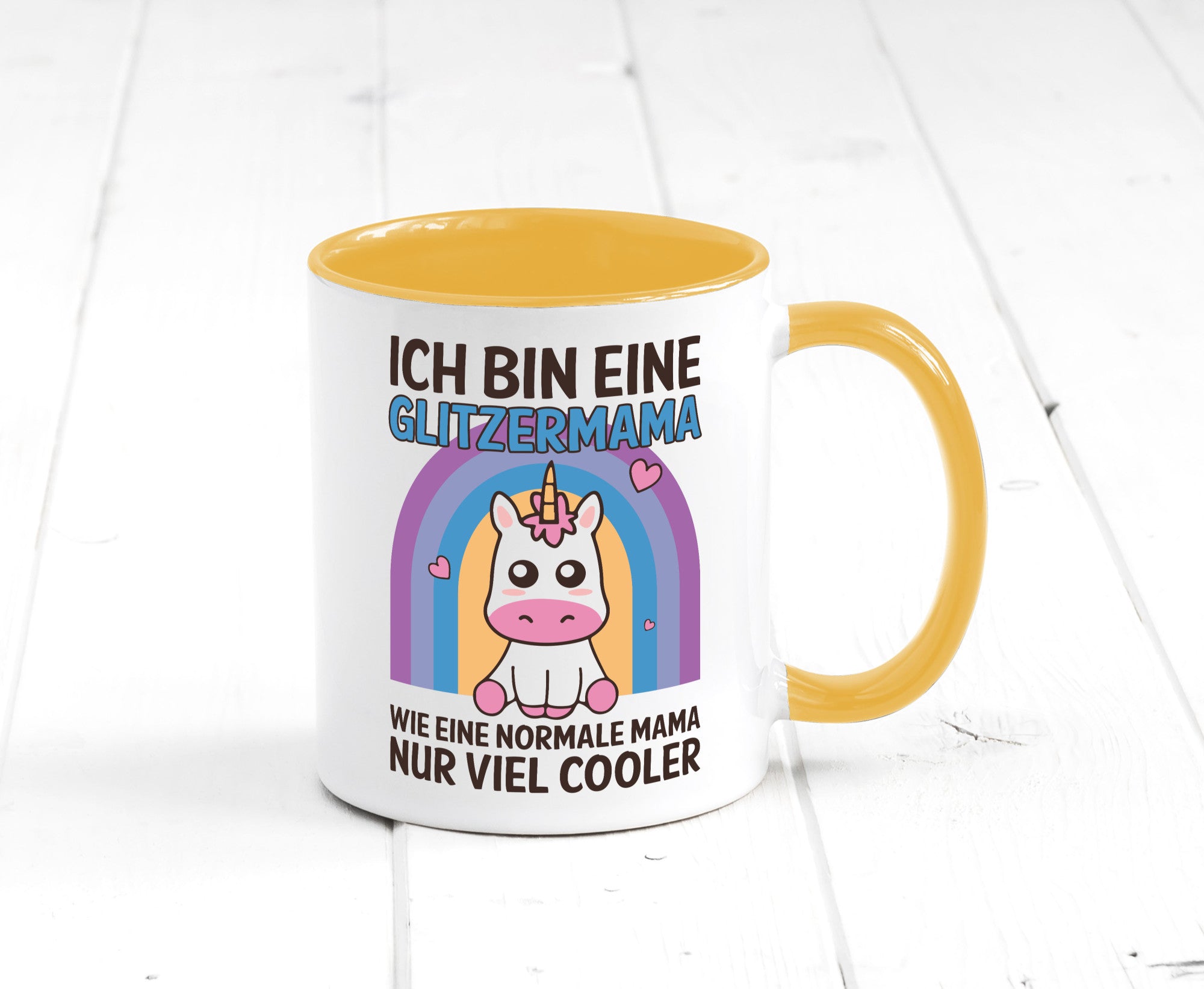 Glitzermama, wie normal, nur cooler | Einhorn Geschenkidee Familie Humor Tasse