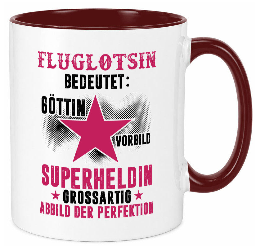 Bedeutung von Fluglotsin | Flughafen Flugverkehr Geschenkidee Humor Tasse