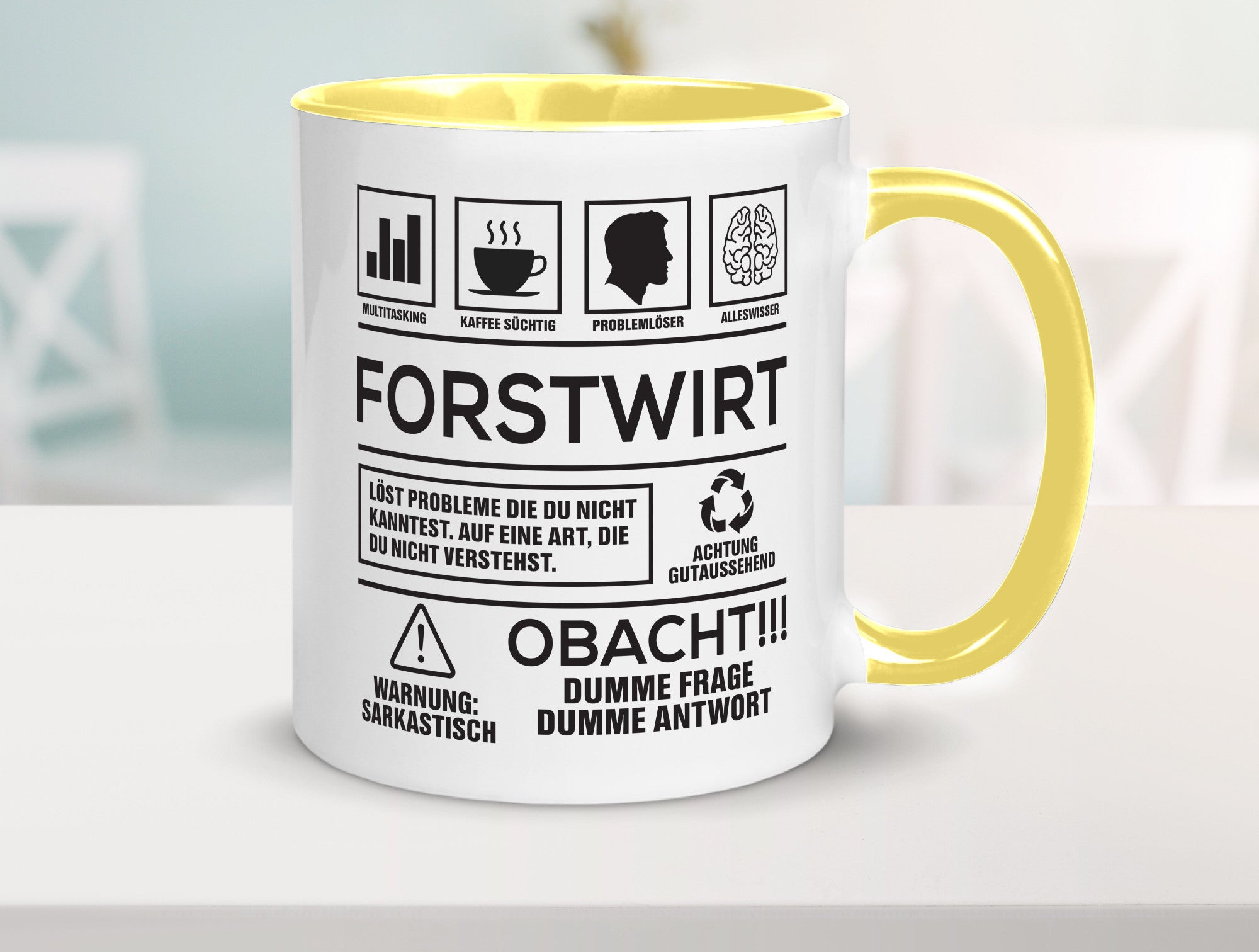 Achtung Probleme Forstwirt | Waldarbeiter lustig Arbeit Kollegen Büro Geschenk
