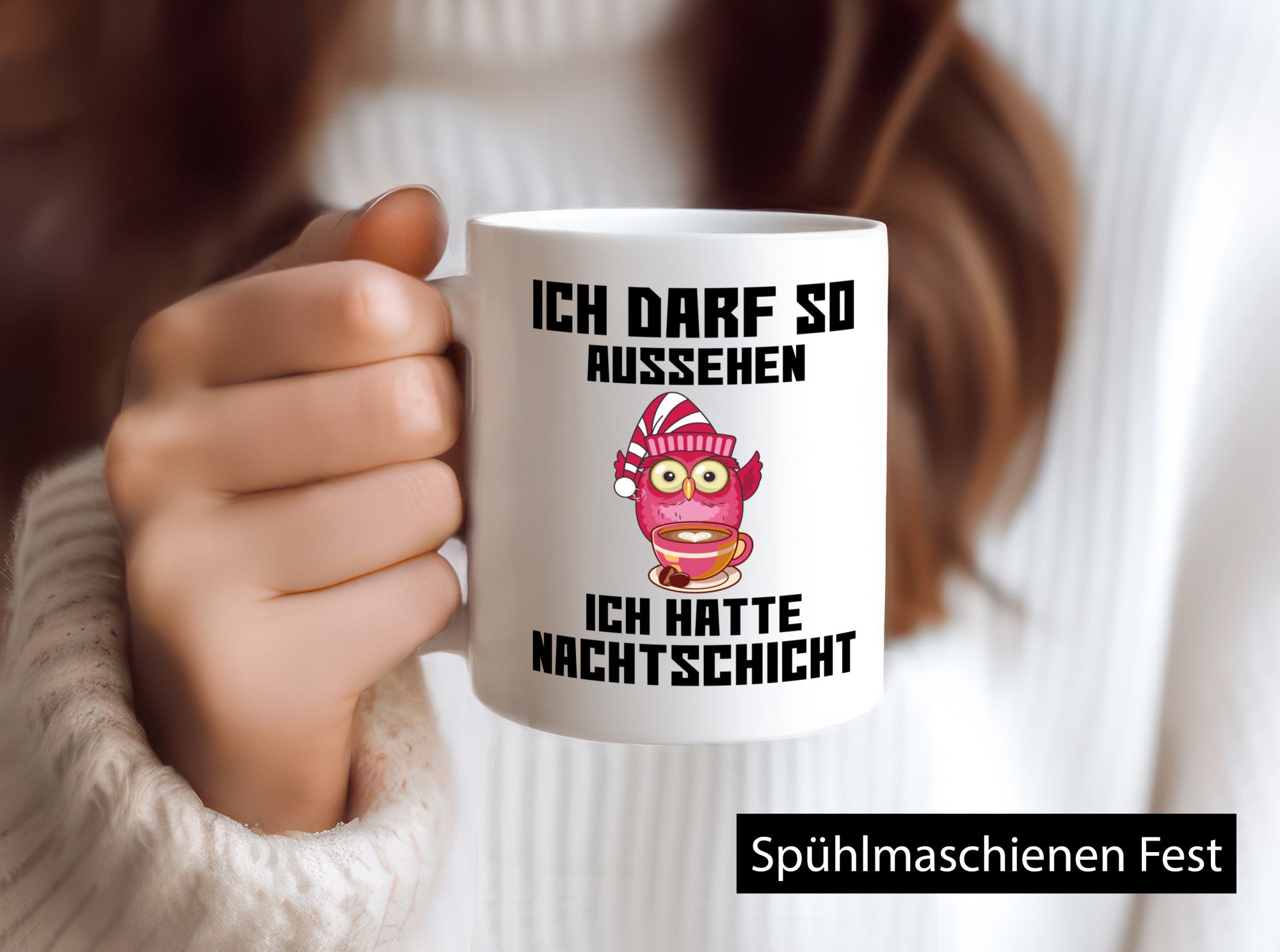 Nachtschicht Eule | Spruch Arbeit müde Nachtjob Geschenkidee Kollegen Büro