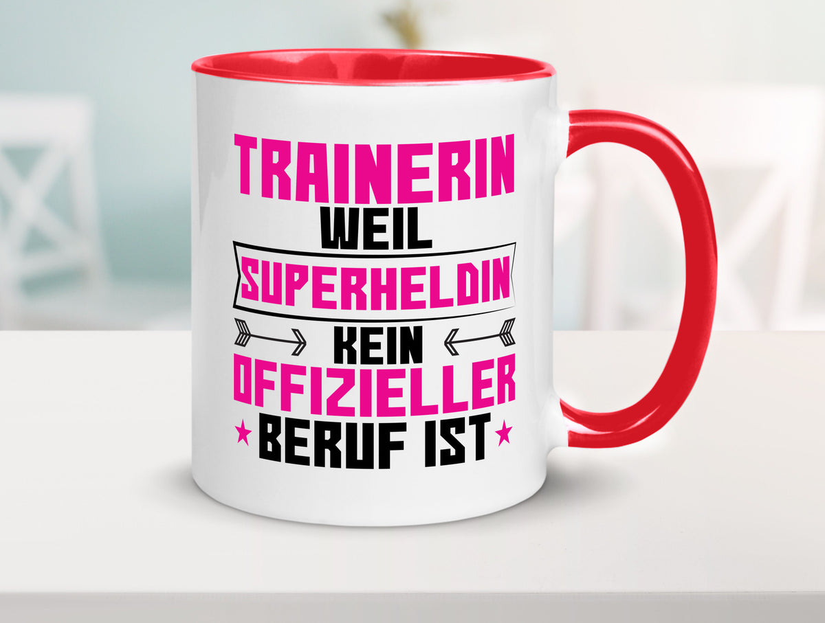 Superheldin Trainerin | Sportverein Humor Geschenkidee Tasse