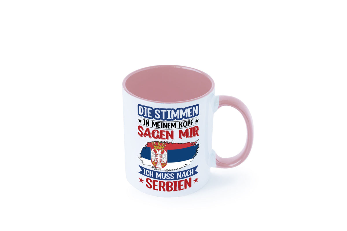 Serbien | Urlaub Stimmen in meinem Kopf Traumland v2 Geschenk Humor Tasse