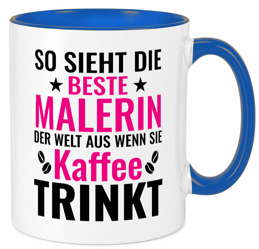 Kaffee trinkt: Malerin | Malerinnen lustiger Spruch Geschenk Humor Geschenkidee Tasse