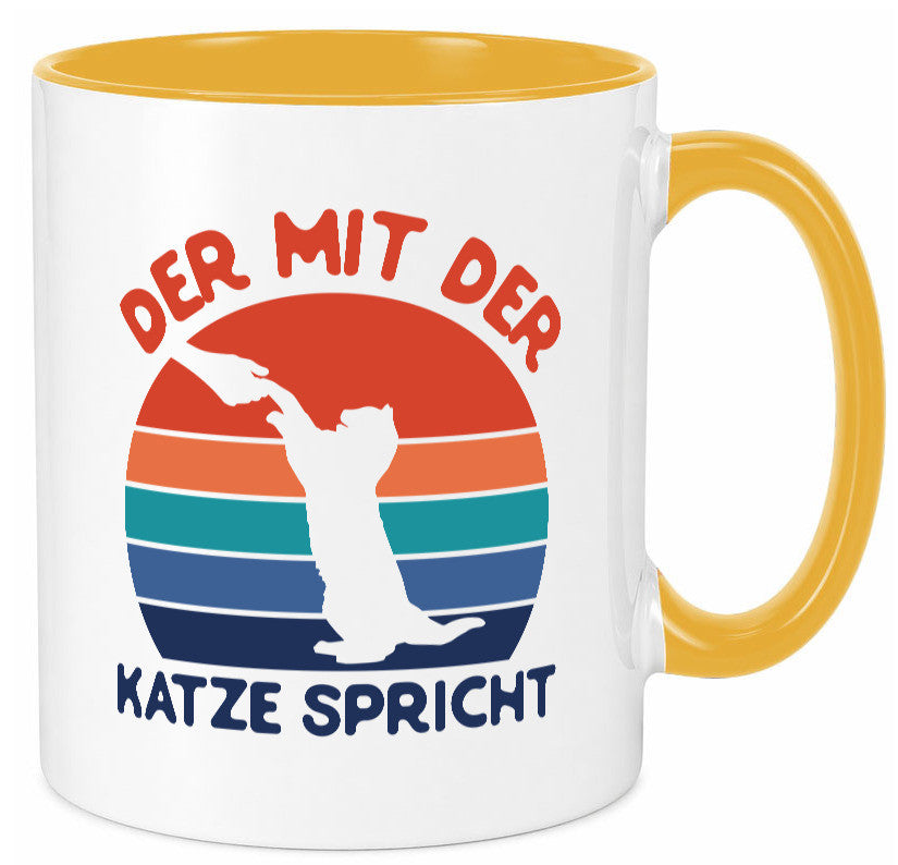 Der mit Katze Spricht | Katzenliebhaber Humor Tierliebhaber Geschenkidee Tasse