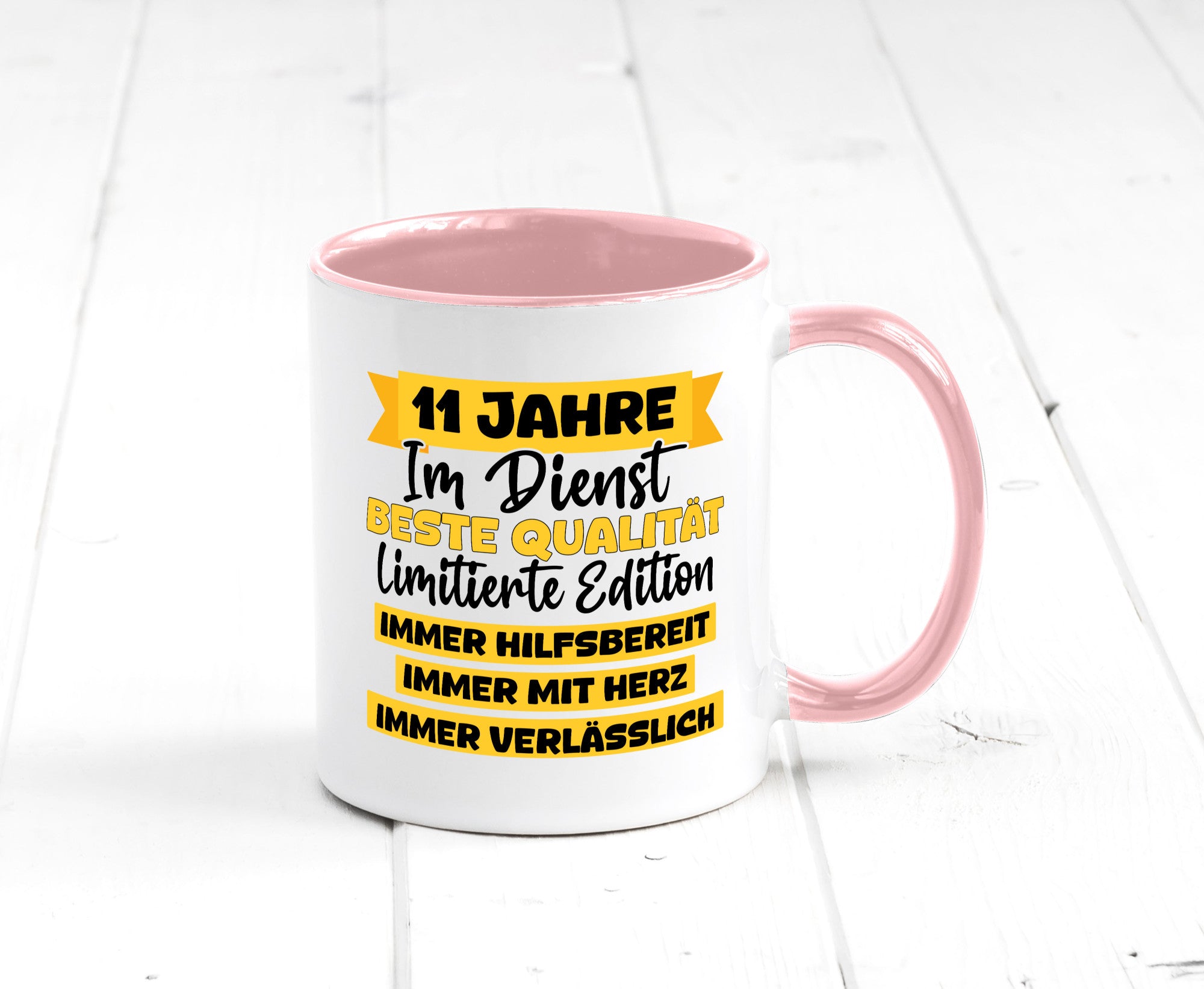 11 Jahre im Dienst | Jubiläum Arbeit v8 Humor Kollegen Büro Geschenkidee Tasse