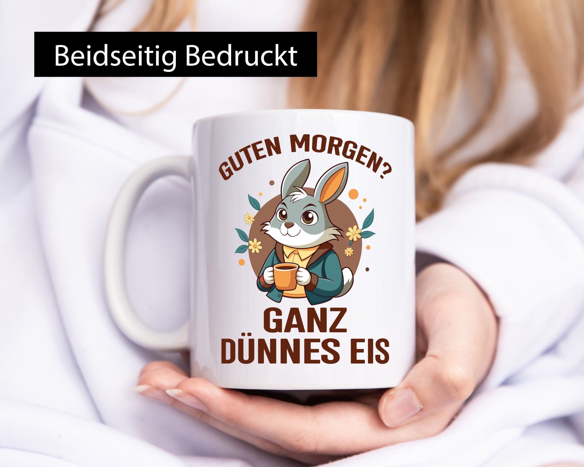 Good Morning? Very Thin Ice | Rabbit Bunny Humour Gift Idea Mug