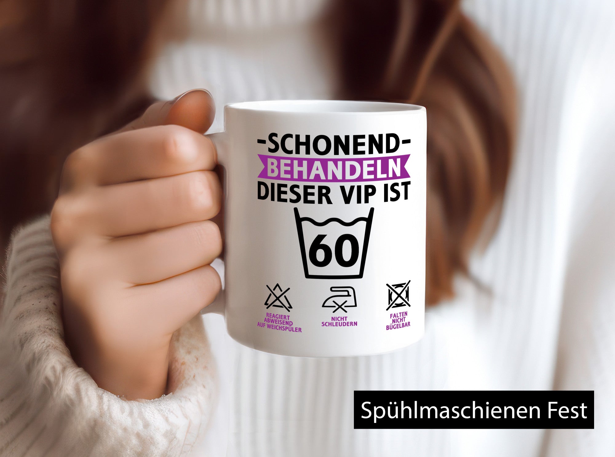 60 Geburtstag | schonend behandeln Jahre v2 Geschenkidee Humor Tasse