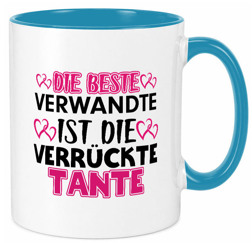 Verrückte Tante | Spruch Patentante Verwandtschaft lustiger Geschenk Humor Tasse