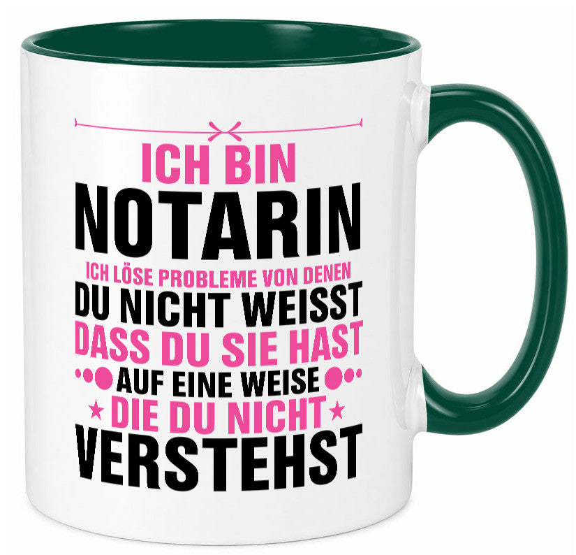 Löse Probleme: Notarin | Juristin v2 lustiger Spruch Geschenk Humor Tasse