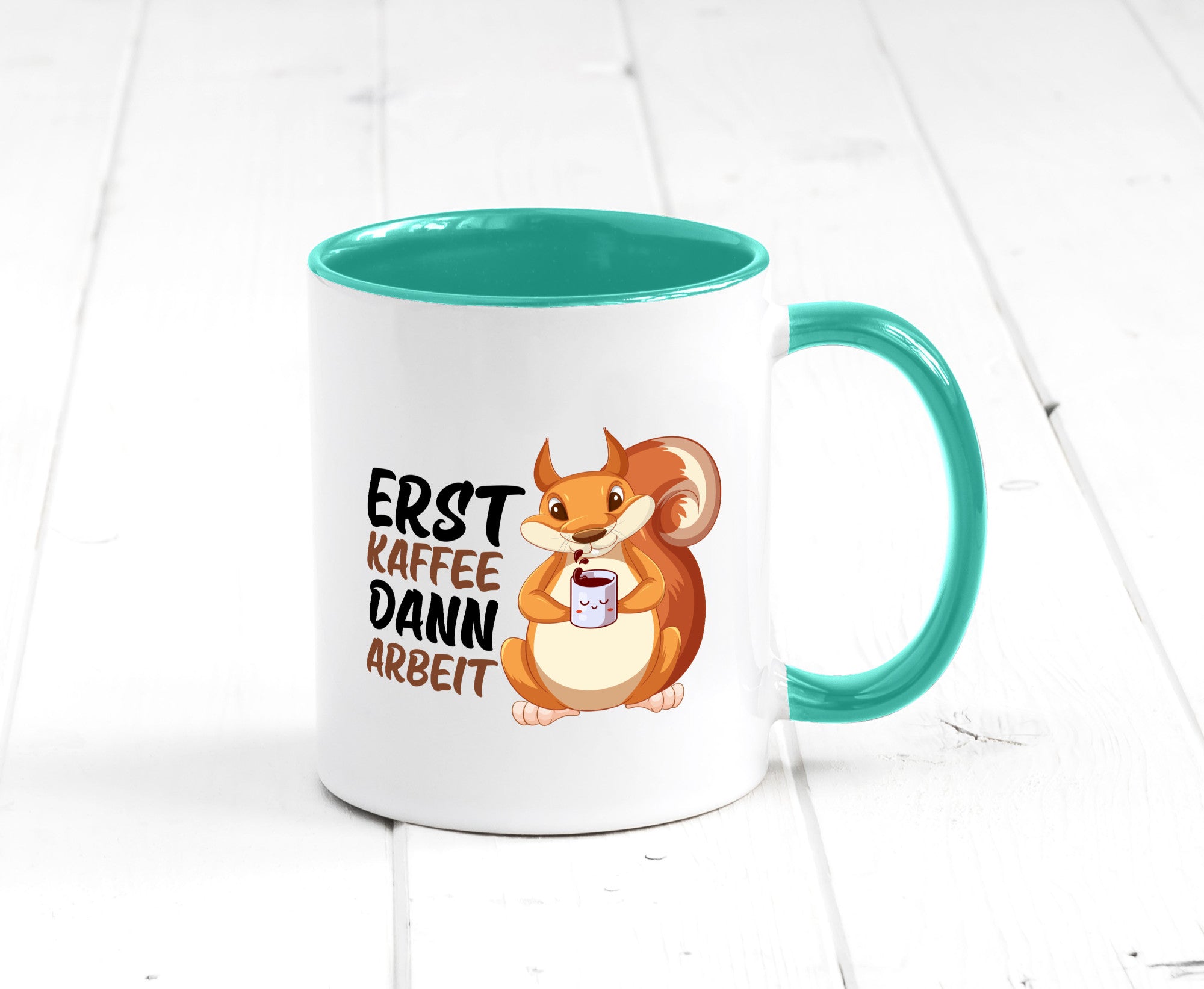 Erst Kaffee dann Arbeit | Büro Eichhörnchen Kaffeefreund Humor Kollegen