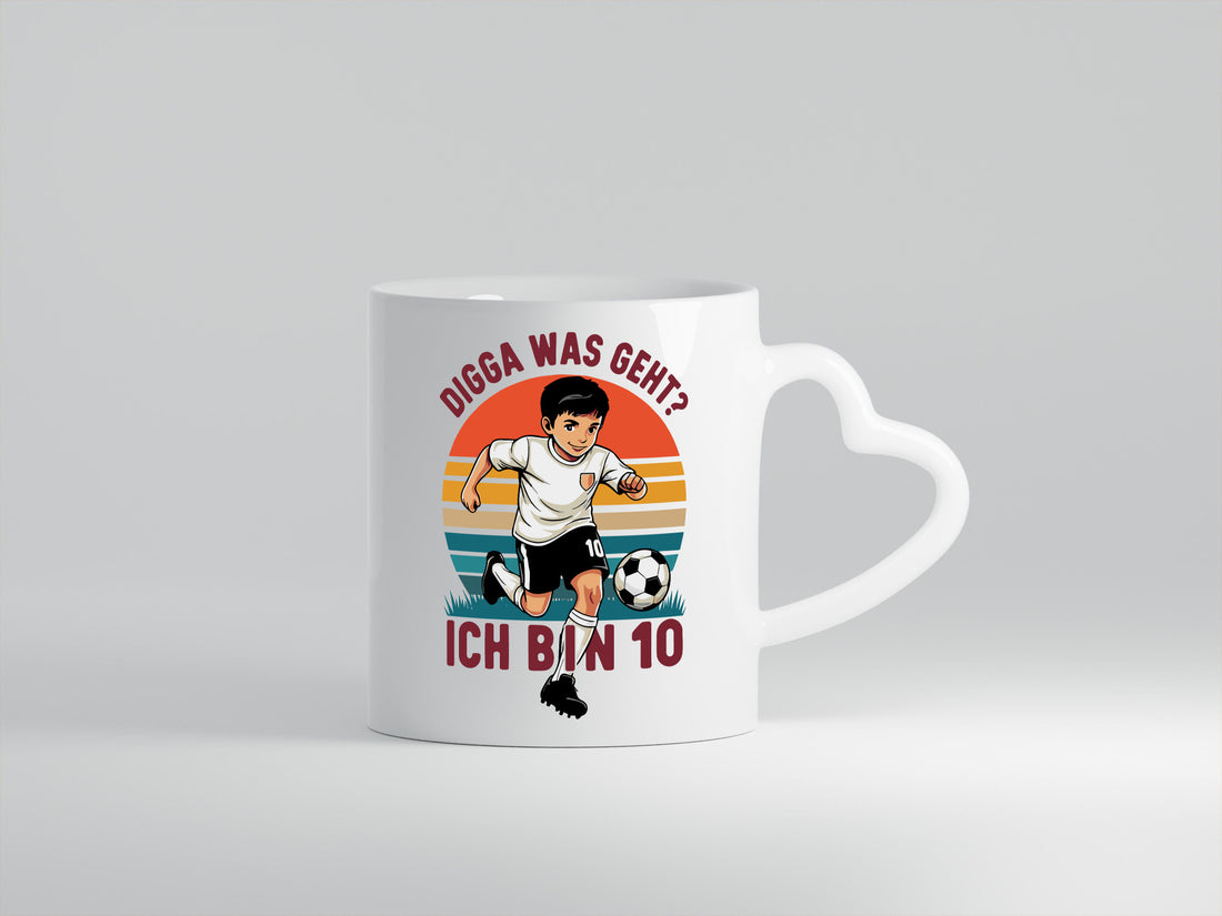 10 Geburtstag | Jahre Digga was geht ab Fußball Humor Geschenkidee Tasse
