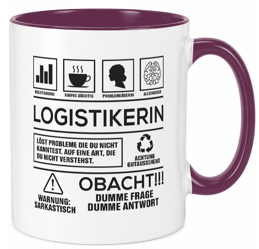 Achtung Probleme Logistikerin | Logistik lustiger Spruch Geschenk Humor