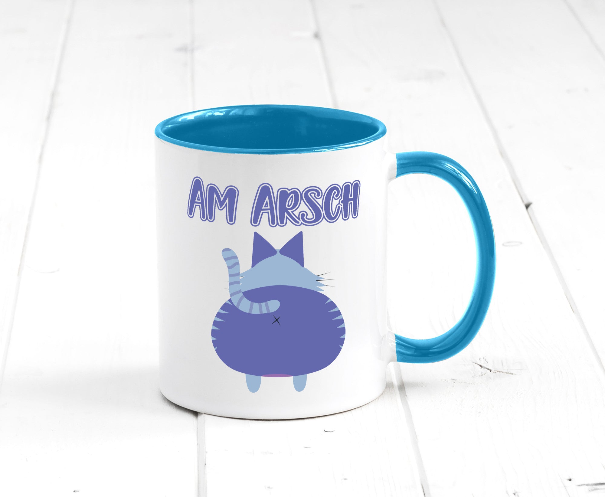 Am Arsch | Katzenmotiv Tasse Kollege Katzenbesitzer Geschenkidee Arbeit