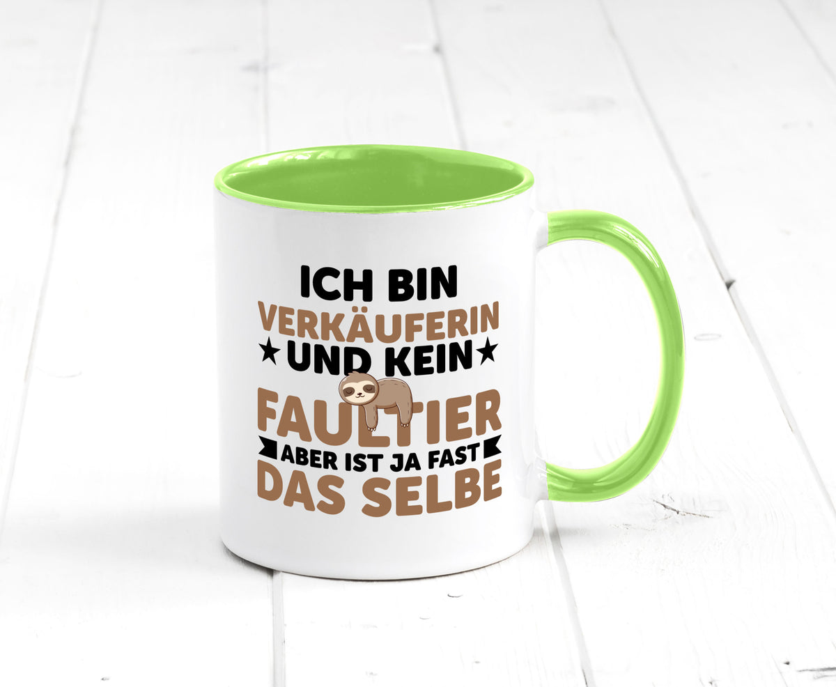 Ich bin kein Faultier: Verkäuferin| Kollegin | Verkaufsjob v2 lustig Arbeit Tasse