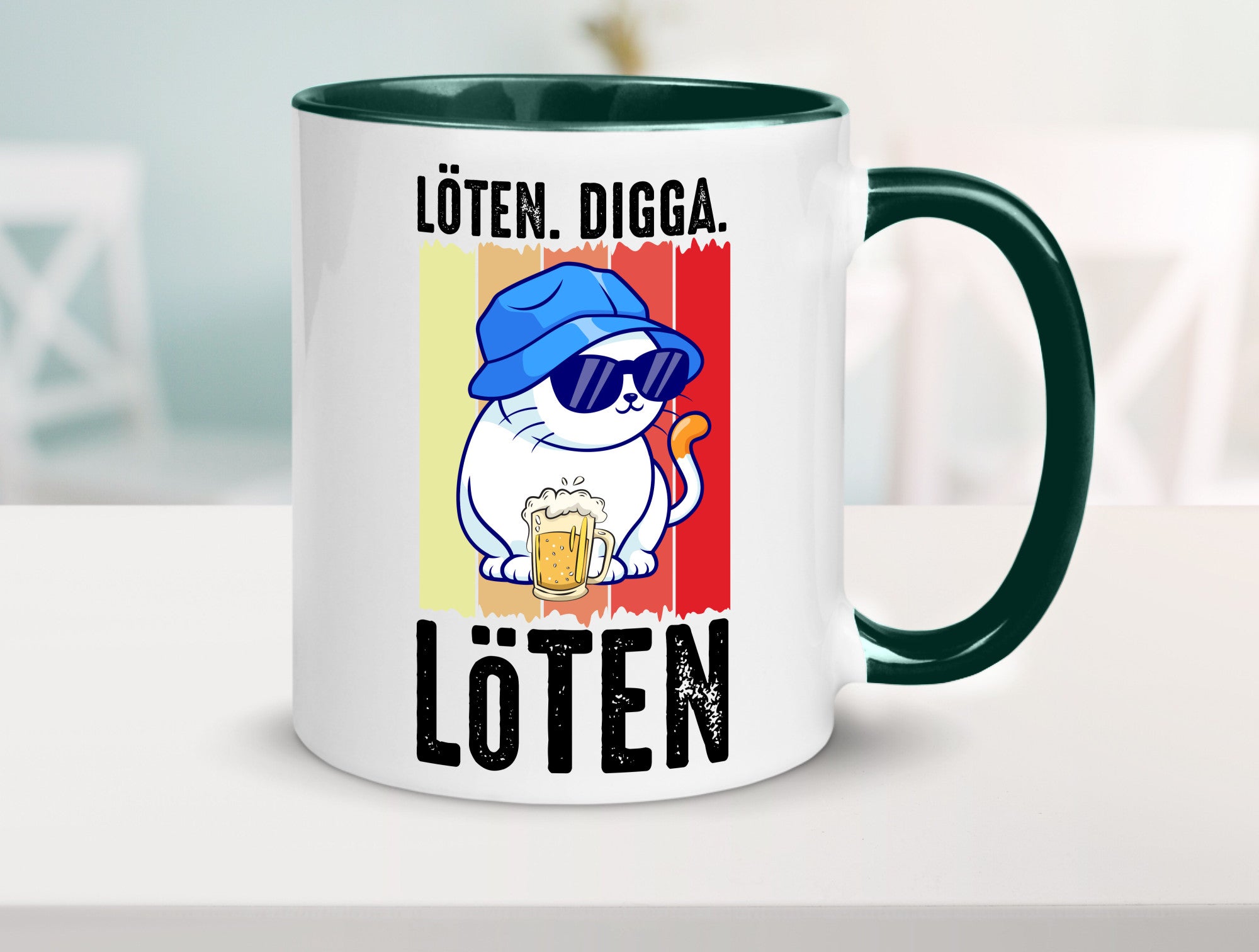 Löten Digga | Katze mit Bier Bierkatze Geschenk Tierliebhaber Humor lustiger