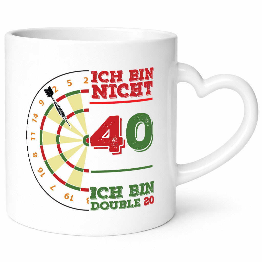 Ich bin nicht 40 double 80 | Dart spieler Geschenkidee Humor Tasse