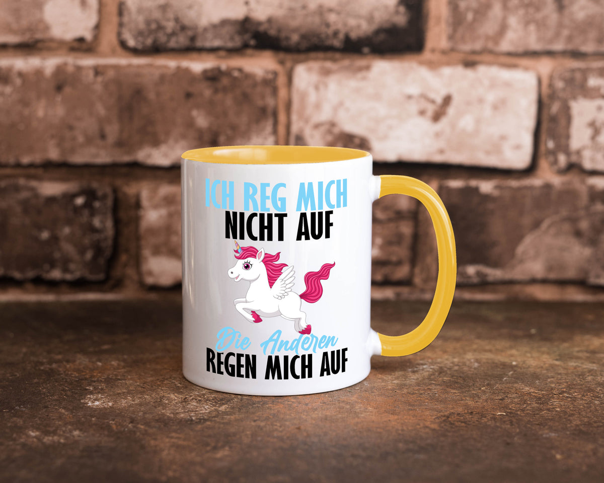 Ich reg mich nicht auf lustiger Spruch Geschenk Humor Geschenkidee Tasse